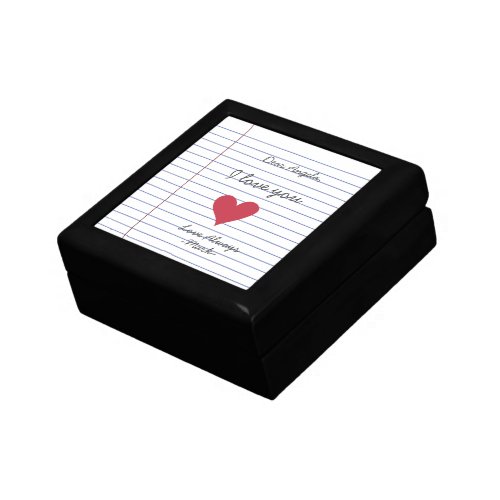 Notebook handwritten love letter or message custom gift box