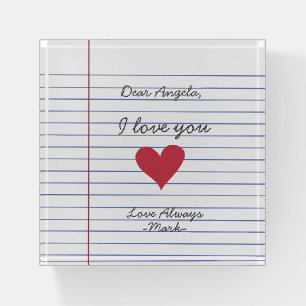 Notebook handwritten love letter or message custom paperweight