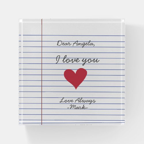 Notebook handwritten love letter or message custom paperweight