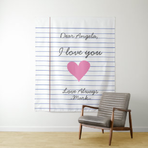 Notebook handwritten love letter or message custom tapestry