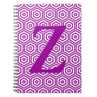 Notebook - Initial with Hexagon Pattern