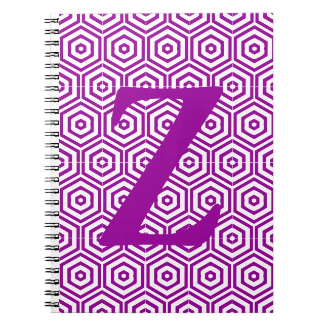 Notebook - Initial with Hexagon Pattern (Front)
