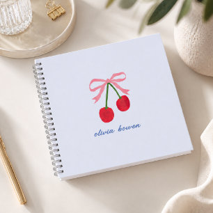 Notebook Journal Cherry Coquette Bow Cute