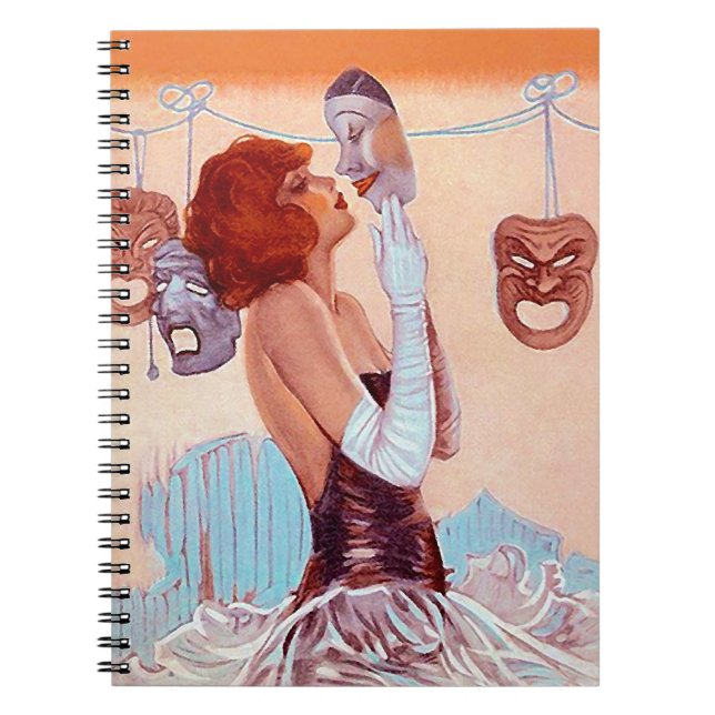 Notebook Journal Comedy Tragedy Masks Drama Diary (Front)