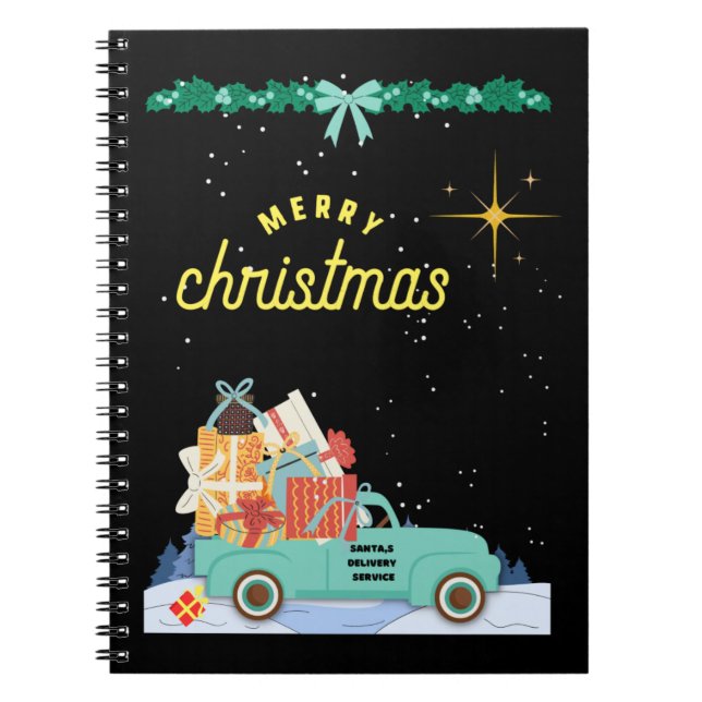 Notebook/Journal Merry Christmas Santa's Delivery  Notebook (Front)