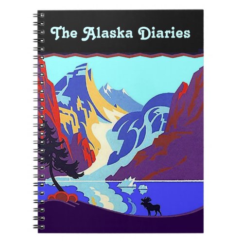 Notebook Journal Vintage Alaska Travel Diary Moose