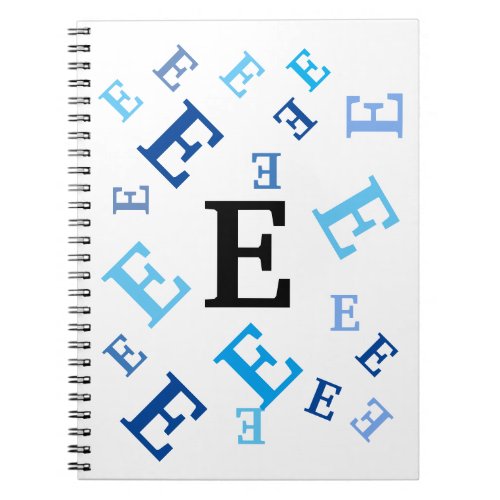 Notebook _ Jumbled Blue Letters