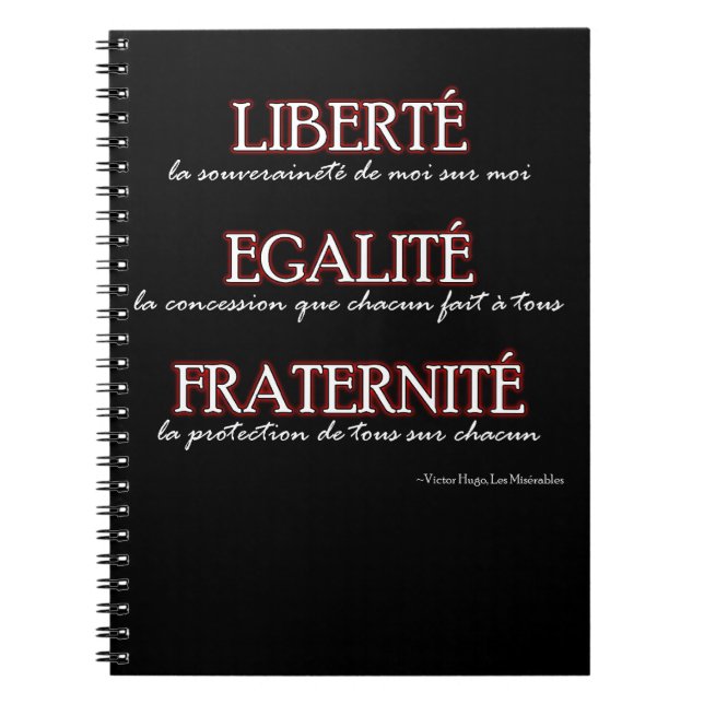Notebook: Liberté, Egalité, Fraternité Notebook (Front)