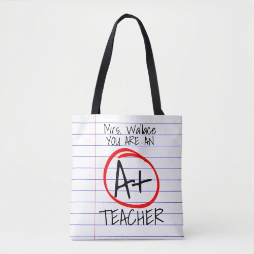 Notebook lined paper A A teacher fashion Tote Bag