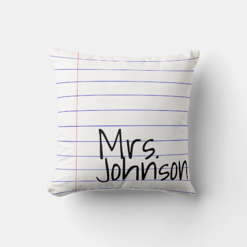 Notebook lined paper best teacher gift fashion throw pillow