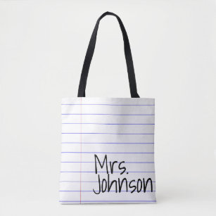 Notebook lined paper best teacher gift fashion tote bag