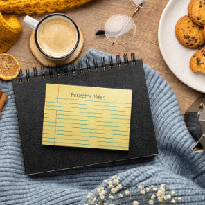 Notebook Lines Yellow Add Your Name Post-it Notes