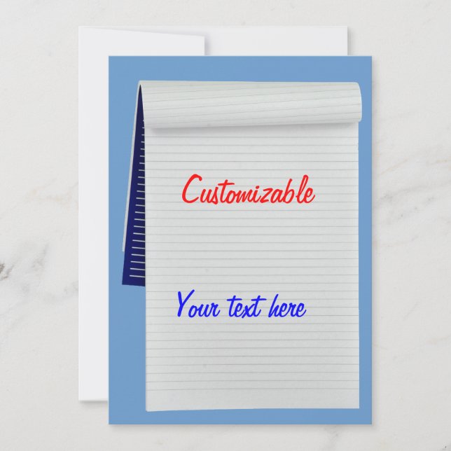 Notebook Notes Customizable Invitation (Front)