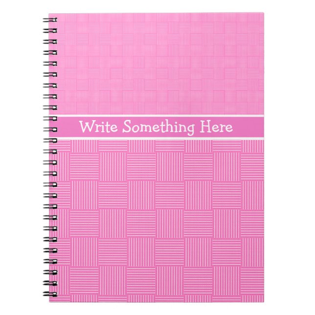 Notebook or Journal to Personalize: Pink White (Front)