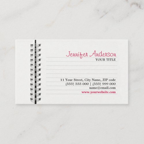 Notebook Page business card