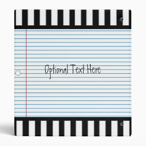 Notebook Paper 3 Ring Binder Zazzle