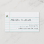 Notebook Paper Business Card at Zazzle