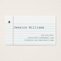 Notebook Paper Business Card