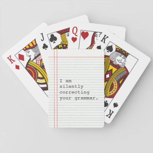 Notebook Paper custom quote funny Teacher Gift Playing Cards