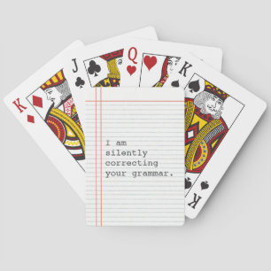 Notebook Paper custom quote funny Teacher Gift Poker Cards