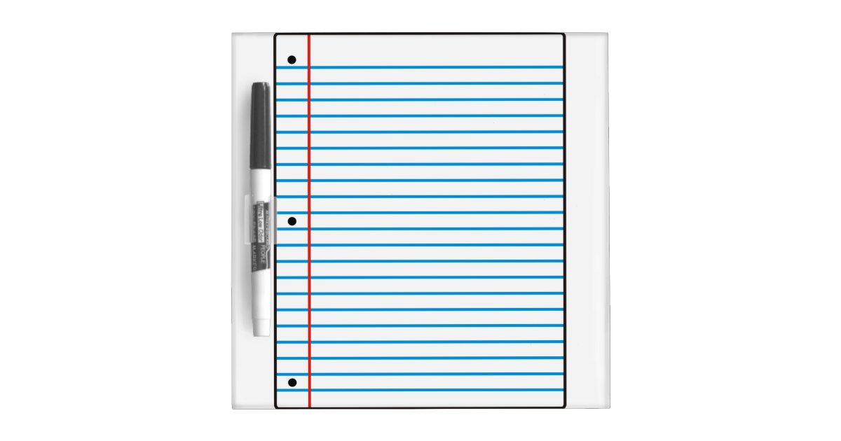 Notebook Paper Dry Erase Board Zazzle