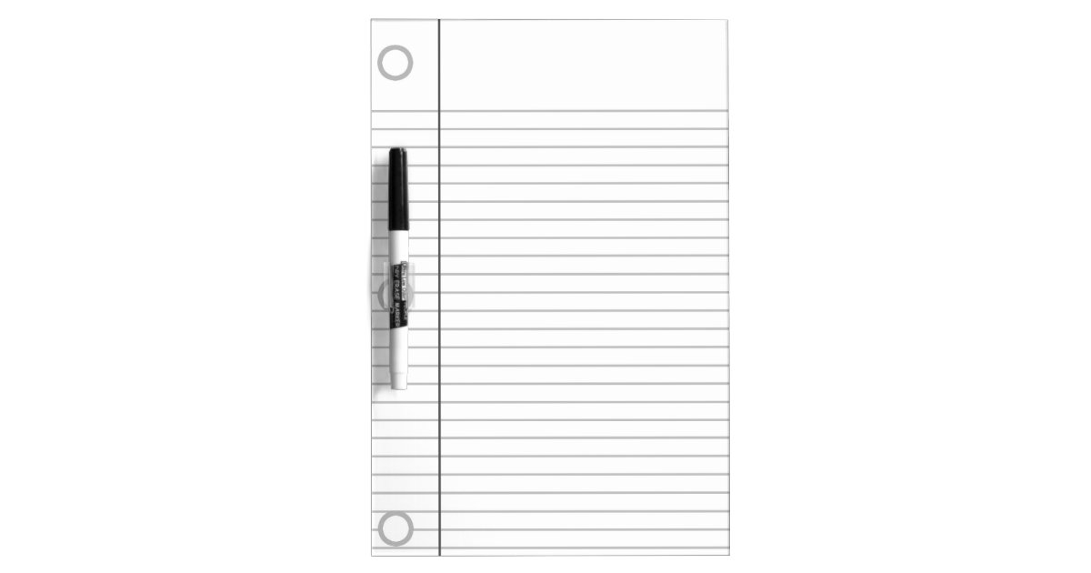 Notebook Paper Dry Erase Board Zazzle