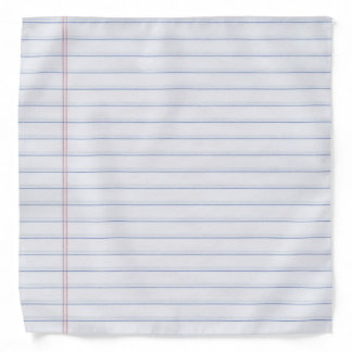 Notebook Paper Hankerchief Bandana