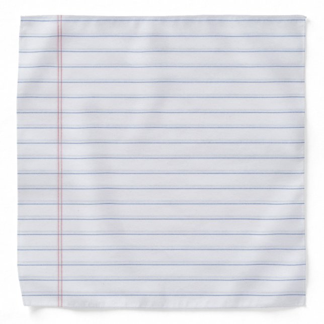 Notebook Paper Hankerchief Bandana (Front)