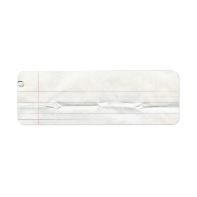Notebook Paper Label (Front)
