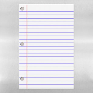 Notebook Paper Magnetic Dry Erase Sheet