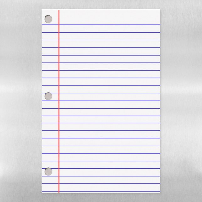 Notebook Paper Magnetic Dry Erase Sheet (Vertical)