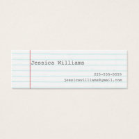 Notebook Paper Mini Business Card
