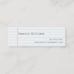 Notebook Paper Mini Business Card at Zazzle