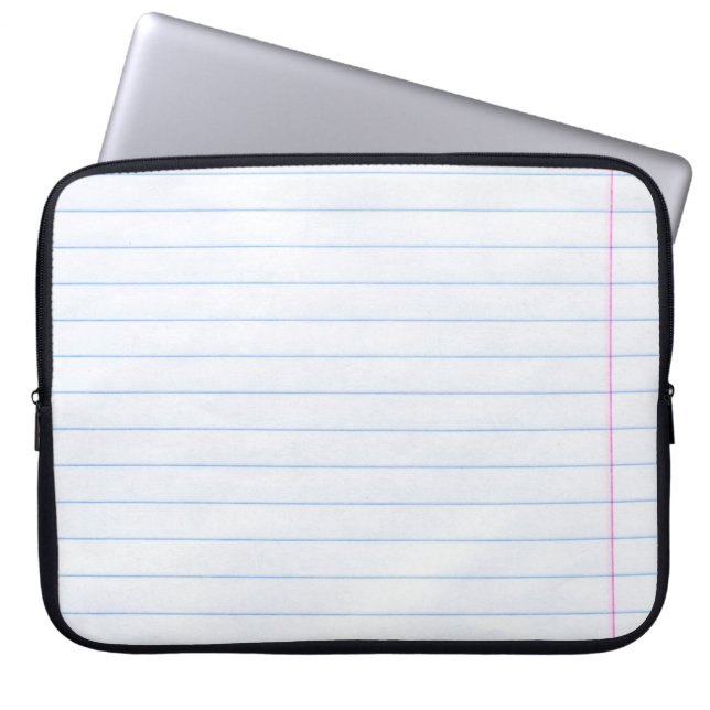 Notebook paper paper texture lines laptop sleeve (Front)
