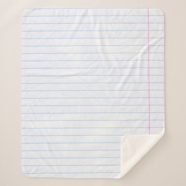 Notebook paper paper texture lines sherpa blanket (Front)