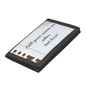 Notebook Paper Personalized Trifold Wallet