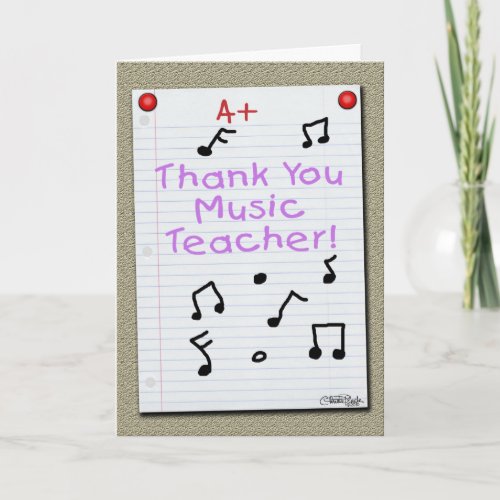 Notebook Paper  Thank You Music Teacher
