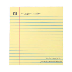 Notebook Paper Yellow Lined Hand-Writing Notepad