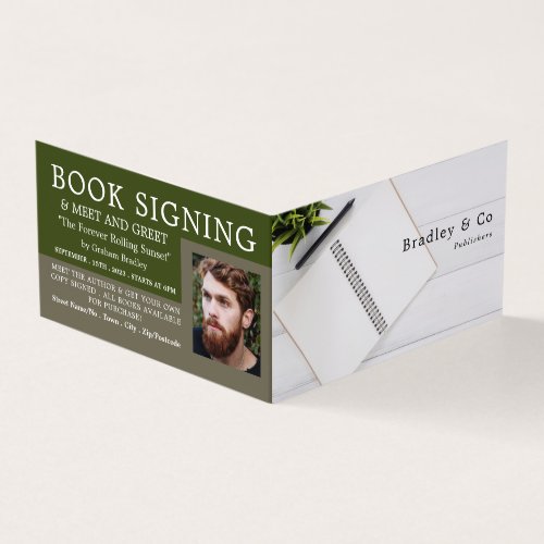 Notebook  Pen Publisher Writer Book Signing Business Card