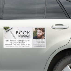 Notebook & Pen, Writers Book Signing Advertising Car Magnet