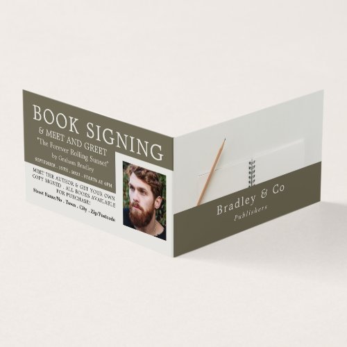 Notebook  Pencil Publisher Writer Book Signing Business Card