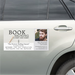 Notebook & Pencil Writers Book Signing Advertising Car Magnet