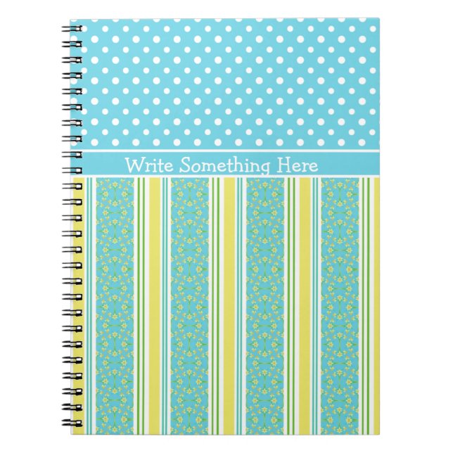 Notebook: Personalize: Daffodils, Stripes, Polkas Notebook (Front)