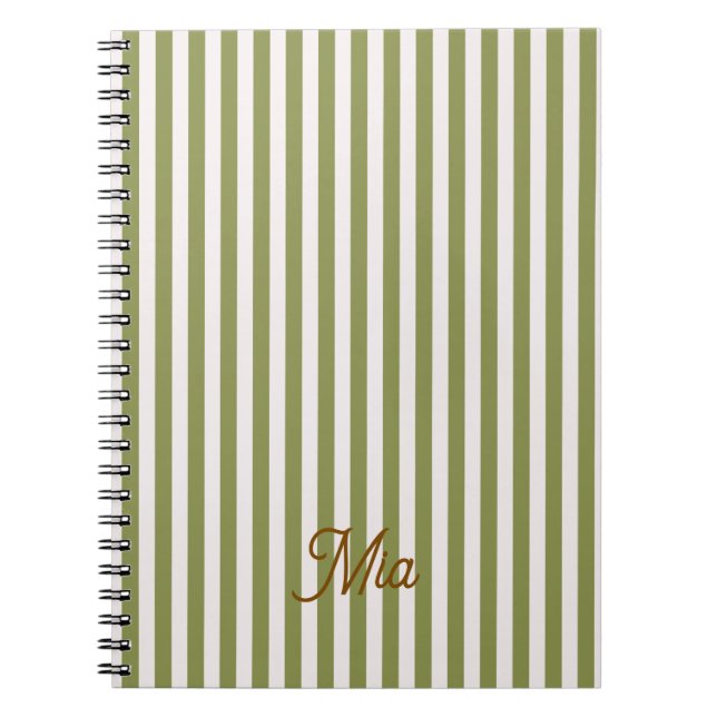Notebook Personalized Striped Custom Name (Front)