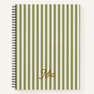 Notebook Personalized Striped Custom Name