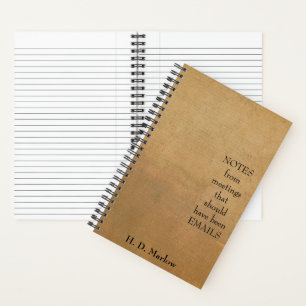 Notebook, personalized vintage look and fun quote notebook
