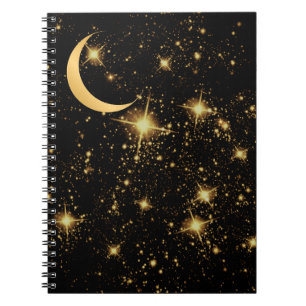 Notebook Powerful Crecent Moon and Stars