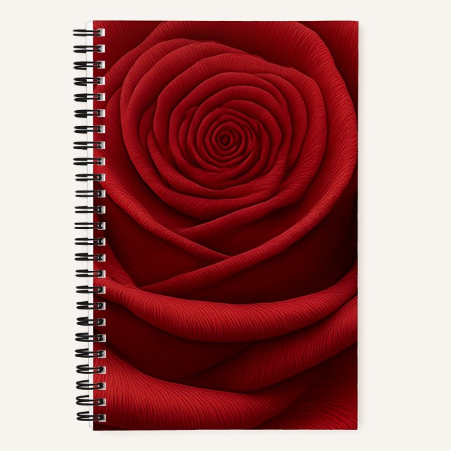 Notebook - Red Rose Flower (Front)