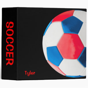 Notebook Red White and Blue on Black 3 Ring Binder