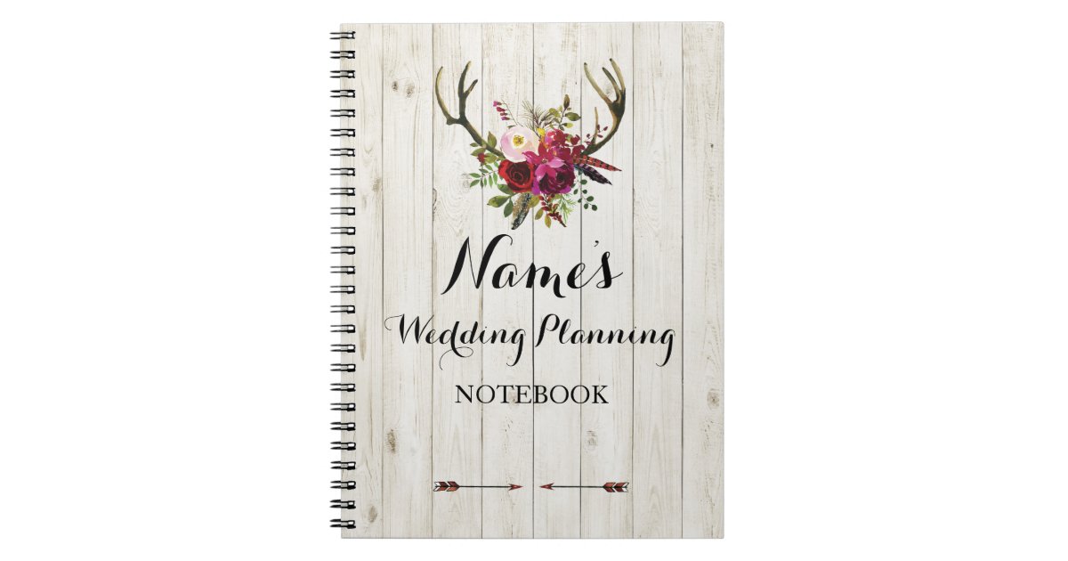 Notebook Rustic Wedding Planning Ideas Notes Bride | Zazzle